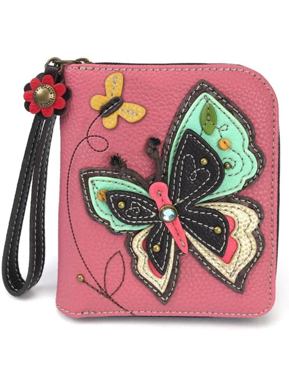 Stylish Zip Around Wallet & Wristlet, 8 Card Slots, Durable PU Leather Accessory